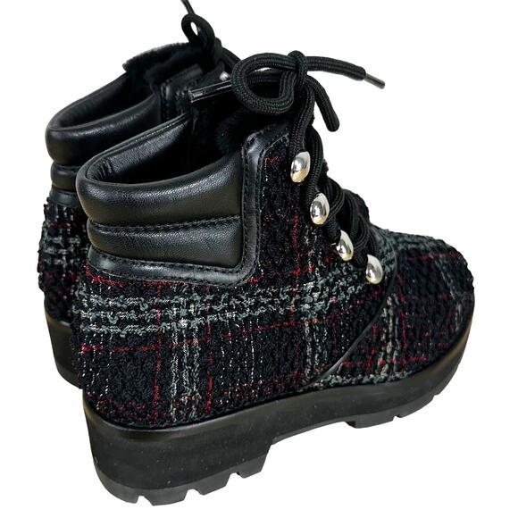 3.1 Phillip Lim NWOB Dylan Lace Up Plaid Hiking Boots Women's Size 37 (US 7) - Picture 2 of 9